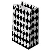 Petit Sac Cadeau Diamants Noir Et Blanc (Dos Angle)