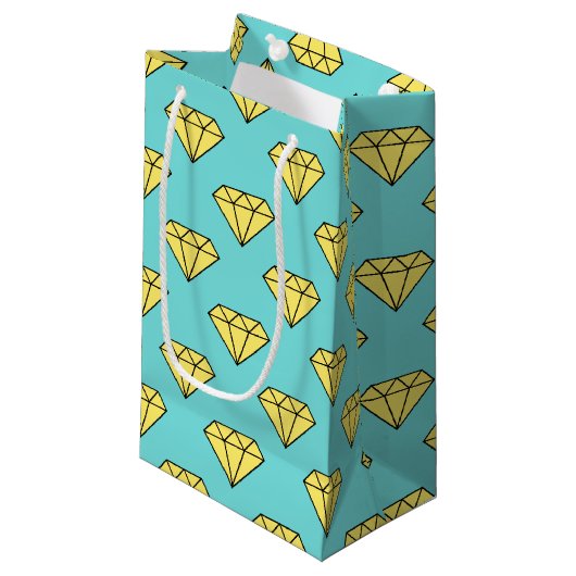 Petit Sac Cadeau Diamond Pattern (Devant Angle)