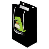 Petit Sac Cadeau Dine-osaur Funny Dinosaur Pun Dark BG (Devant Angle)