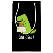 Petit Sac Cadeau Dine-osaur Funny Dinosaur Pun Dark BG (Devant)
