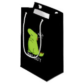 Petit Sac Cadeau Dino-salé Dinosaure Dinosaure Pun Dark BG (Devant Angle)