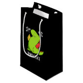 Petit Sac Cadeau Dino-Sauce Dinosaure Dinosaure Pun Dark BG (Devant Angle)