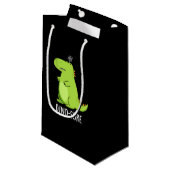 Petit Sac Cadeau Dino-sore Funny Irritated Dinosaur Pun Dark BG (Devant Angle)