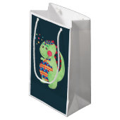 Petit Sac Cadeau Dino vert (Devant Angle)