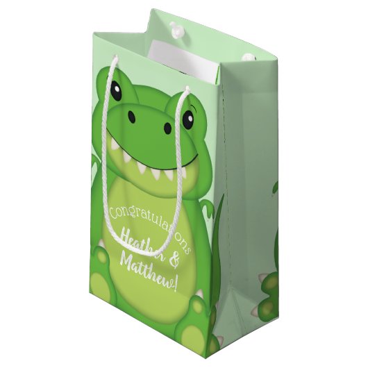 Petit Sac Cadeau Dinosaure Baby shower T-Rex (Devant Angle)