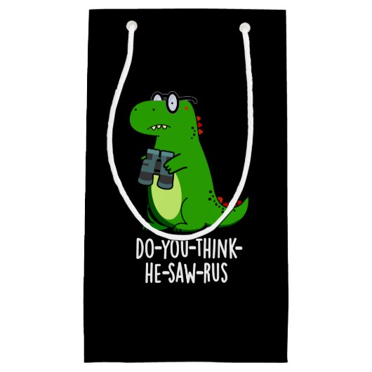 Petit Sac Cadeau Dinosaure Dinosaure Pun Dark BG (Devant)