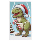 Petit Sac Cadeau Dinosaure sucre de canne de Noël mignon (Dos)