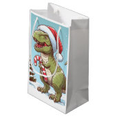 Petit Sac Cadeau Dinosaure sucre de canne de Noël mignon (Dos Angle)