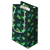 Petit Sac Cadeau Dinosaures de Noël (Dos Angle)