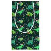 Petit Sac Cadeau Dinosaures de Noël (Devant)