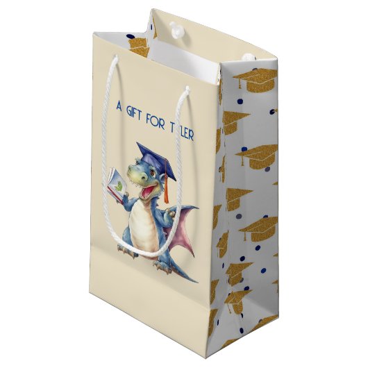 Petit Sac Cadeau Diplômé de la maternelle Dragon Custom (Devant Angle)
