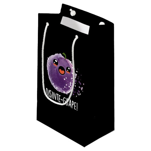 Petit Sac Cadeau Disinte-grape Funny Grape Pun Dark BG (Devant Angle)