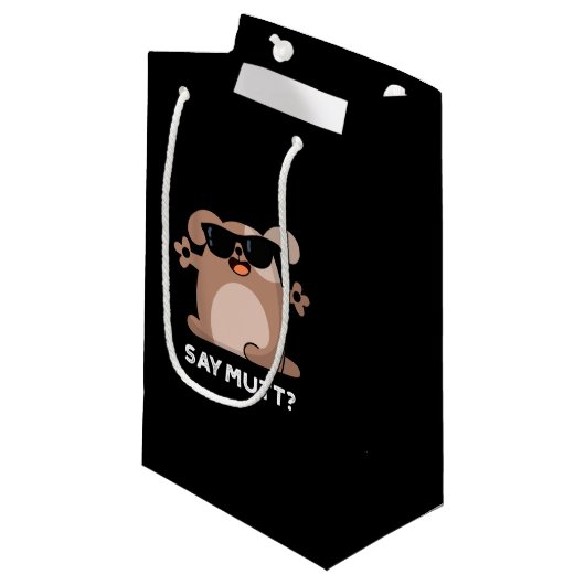Petit Sac Cadeau Dites Mutt Funny Cool Chien Pun Dark BG (Devant Angle)