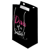 Petit Sac Cadeau "DIVA d'une soeur !" (Devant Angle)