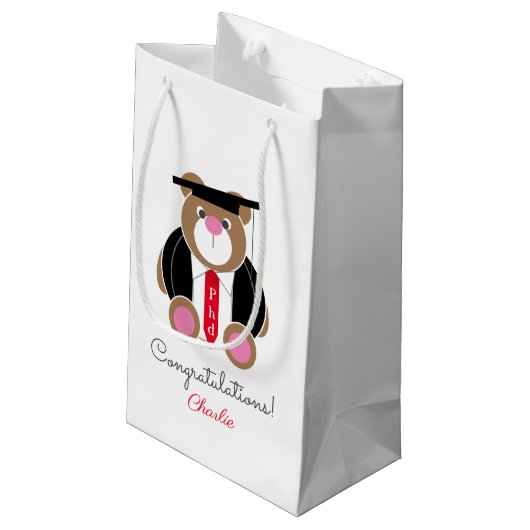 Petit Sac Cadeau Docteur en philosophie Félicitations (Dos Angle)