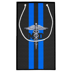 Petit Sac Cadeau Docteur Médicale MD Caduceus sur les bandes bleues