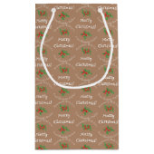 Petit Sac Cadeau Don de pâtisserie de vacances modifiable Brown Joy (Dos)