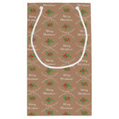 Petit Sac Cadeau Don de pâtisserie de vacances modifiable Brown Joy (Dos)