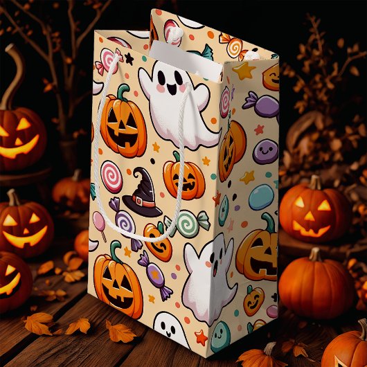 Petit Sac Cadeau Doodles d'Halloween