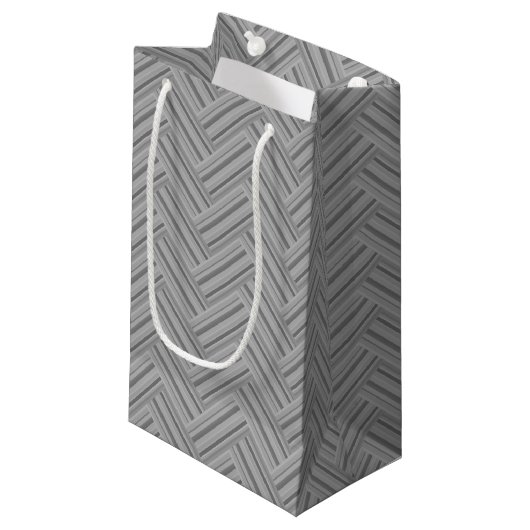 Petit Sac Cadeau Double blanc de Grey stripes (Devant Angle)