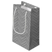 Petit Sac Cadeau Double blanc de Grey stripes (Dos Angle)