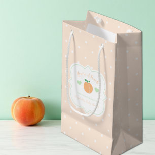 Petit Sac Cadeau Douce Baby Shower Pêche Élégante