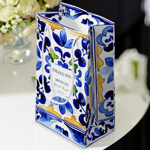 Petit Sac Cadeau Douche nuptiale pour Vietri tuiles italiennes bleu
