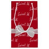 Petit Sac Cadeau Doux 16 Anniversaire Bow Sur Rouge (Dos)