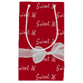 Petit Sac Cadeau Doux 16 Anniversaire Bow Sur Rouge (Devant)