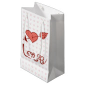 Petit Sac Cadeau Doux Rose Arrow Coeur amour (Devant Angle)