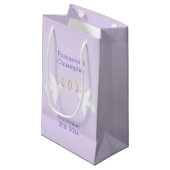 Petit Sac Cadeau Doves Design Mariage couleur Lilac (Devant Angle)