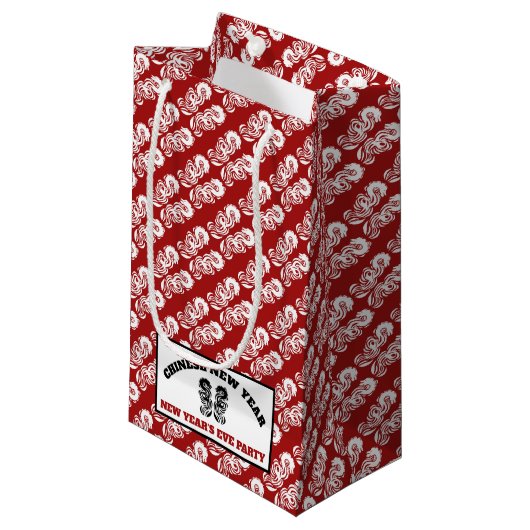 Petit Sac Cadeau Dragon oriental chinois du Nouvel An (Devant Angle)