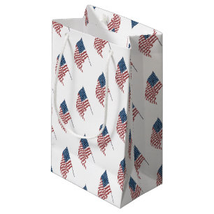 Petit Sac Cadeau Drapeau américain patriotique vintage au vent