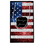 Petit Sac Cadeau Drapeau américain rouge blanc brillant parties sci (Dos)