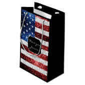 Petit Sac Cadeau Drapeau américain rouge blanc brillant parties sci (Dos Angle)