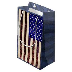 Petit Sac Cadeau Drapeau américain Vintage Grunge