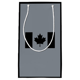Petit Sac Cadeau Drapeau canadien en noir