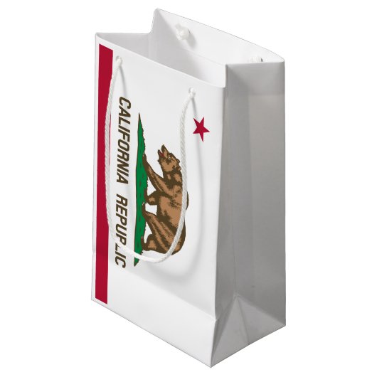 Petit Sac Cadeau Drapeau de Californie (Devant Angle)
