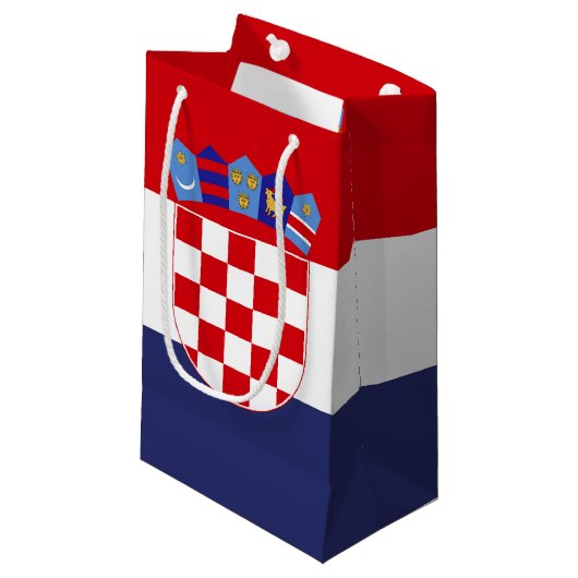 Petit Sac Cadeau Drapeau de Croatie (Devant Angle)