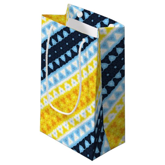 Petit Sac Cadeau Drapeau de fierté Boho Groovy Géométrique Abstrait (Devant Angle)
