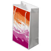 Petit Sac Cadeau Drapeau de fierté lesbienne abstrait trippy ondulé (Dos Angle)
