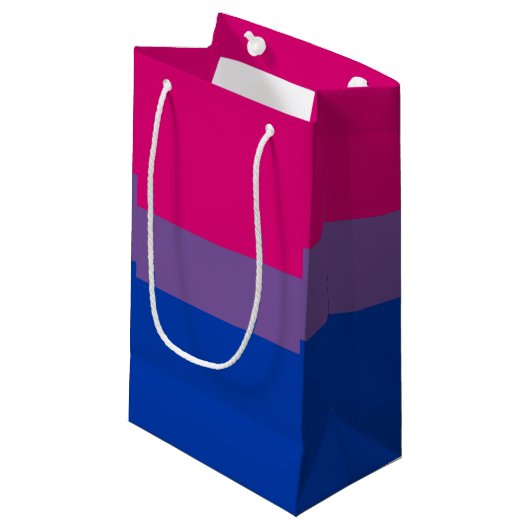 Petit Sac Cadeau Drapeau de la fierté bisexuelle (Devant Angle)