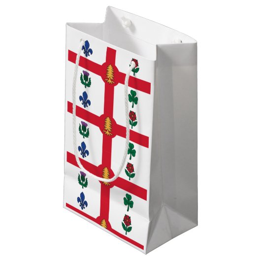Petit Sac Cadeau Drapeau de Montréal (Québec) (Devant Angle)