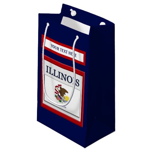 Petit Sac Cadeau Drapeau d'État de l'Illinois (Devant Angle)