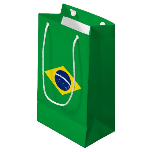 Petit Sac Cadeau Drapeau du Brésil (Devant Angle)