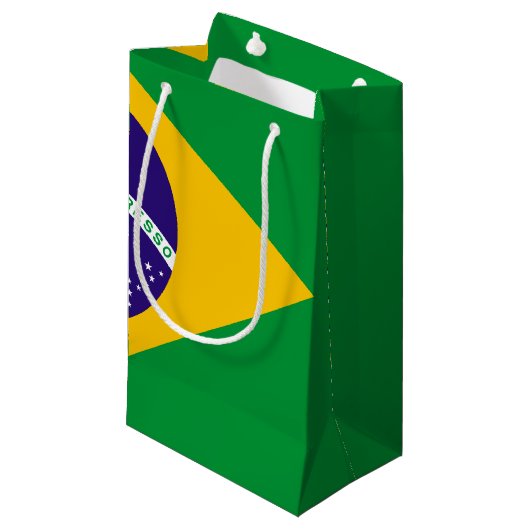 Petit Sac Cadeau Drapeau du Brésil (Devant Angle)