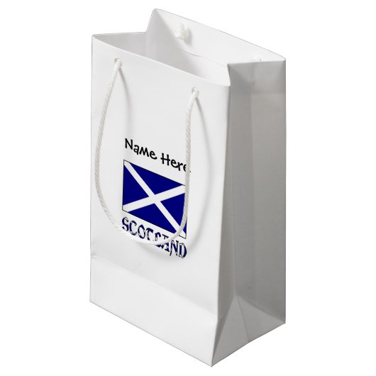 Petit Sac Cadeau Drapeau écossais et écossais avec votre nom (Devant Angle)