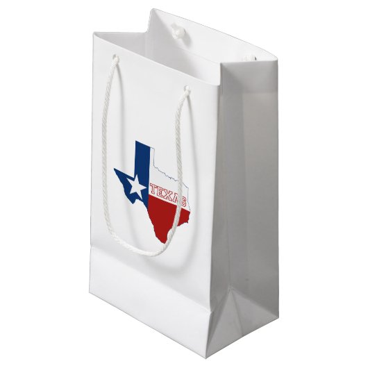 Petit Sac Cadeau Drapeau et carte d'état du Texas (Devant Angle)