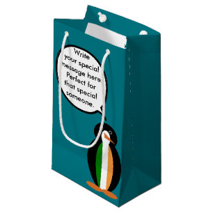 Petit Sac Cadeau Drapeau Irlandais Ms. Penguin Personnalisé