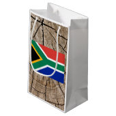 Petit Sac Cadeau Drapeau sud-africain sur l'écorce d'arbre (Dos Angle)